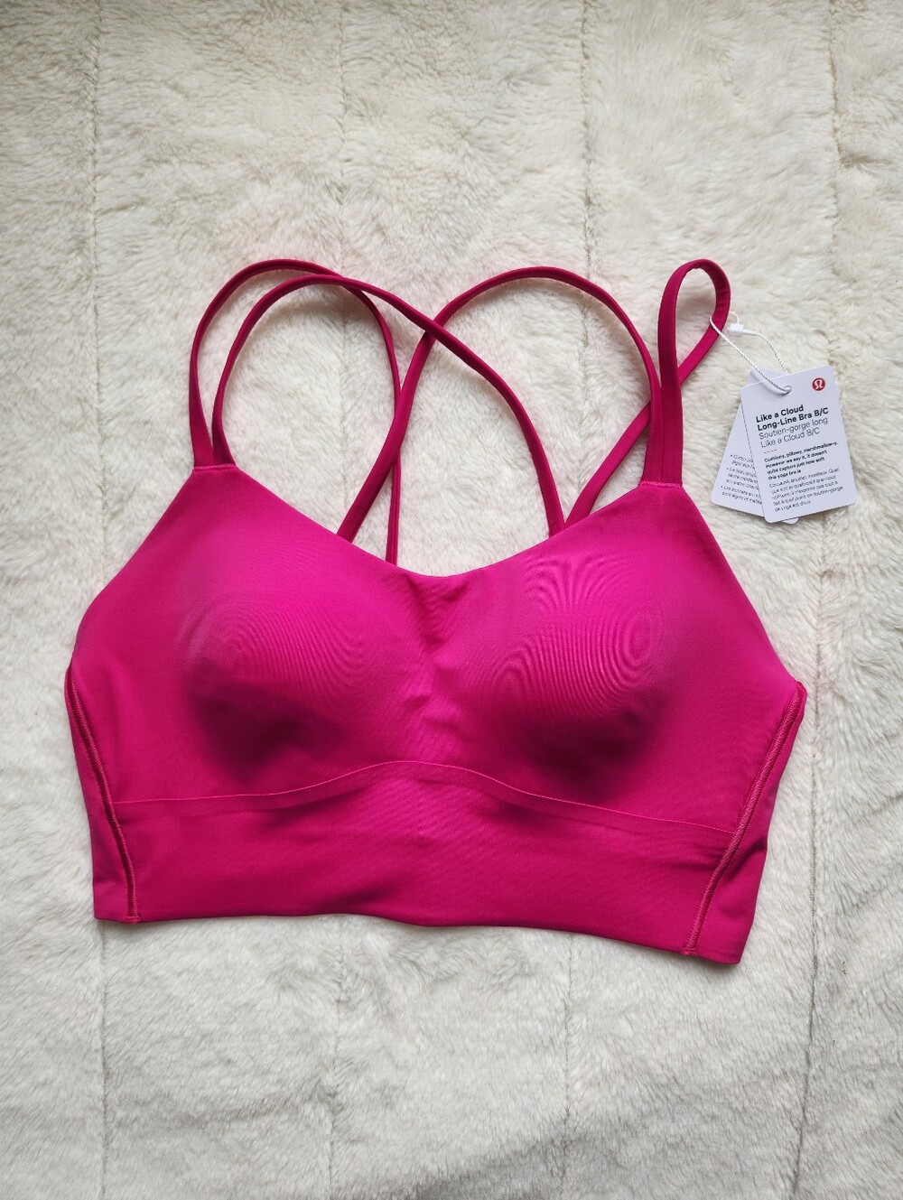 NWT Lululemon Like a Cloud Longline Bra - Pink Flare - Size 8